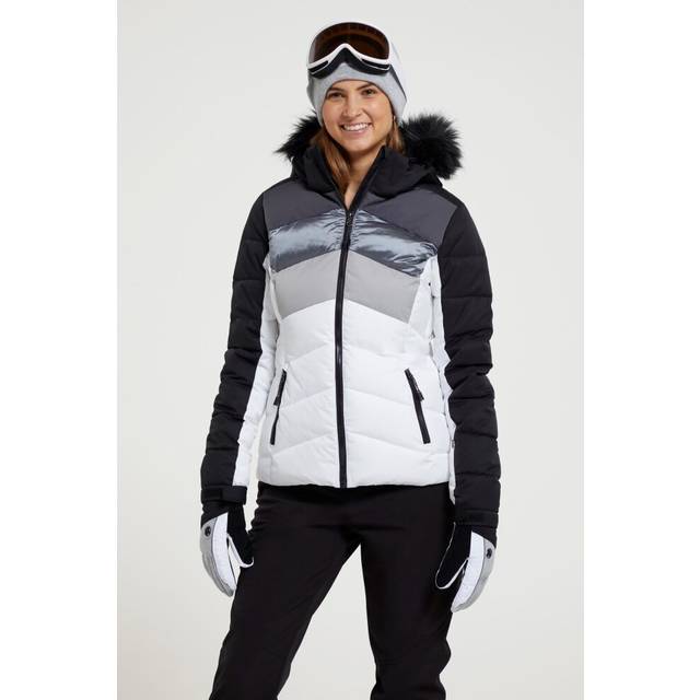(20 UK, White/Black) Mountain Warehouse Womens/Ladies Cascade Padded Ski Jacket