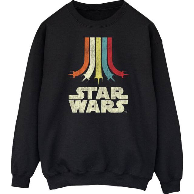(XL, Black) Star Wars Womens/Ladies Retro Rainbow Sweatshirt