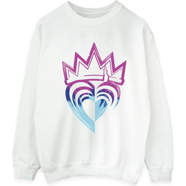 (XL, White) Disney Womens/Ladies Descendants Pink Crown Sweatshirt