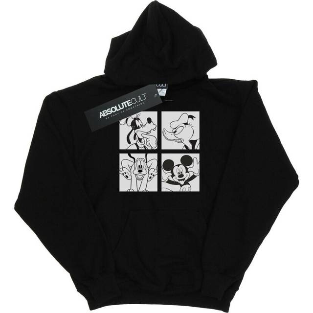 Disney Mickey, Donald, Goofy och Pluto Boxed Hoodie för damer/damer XXL svart