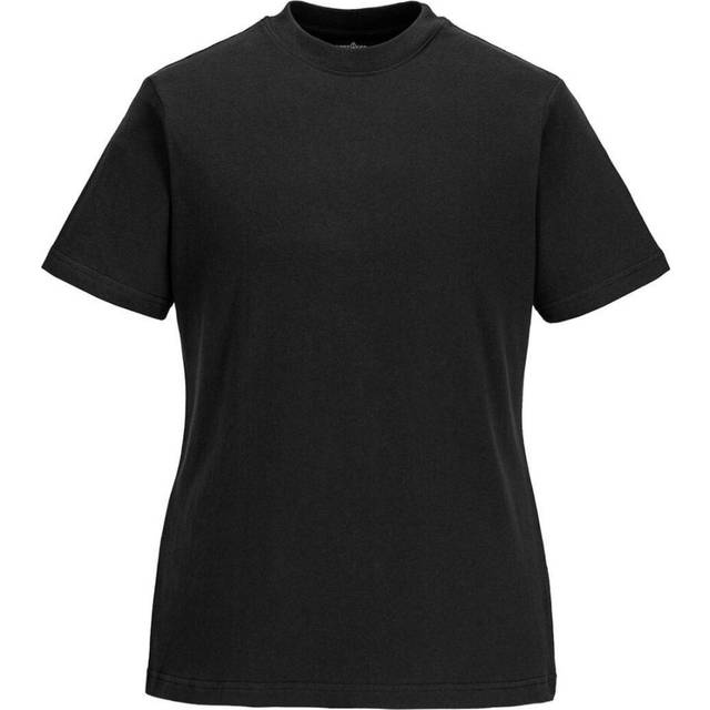 (2XL, Black) Portwest Womens/Ladies Plain T-Shirt