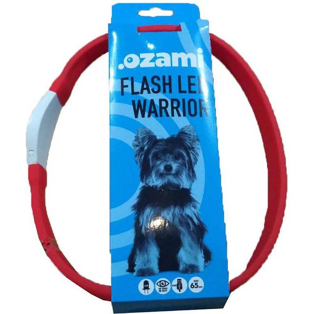 Ozami hundhalsband Flash Warrior LED Röd 65 cm