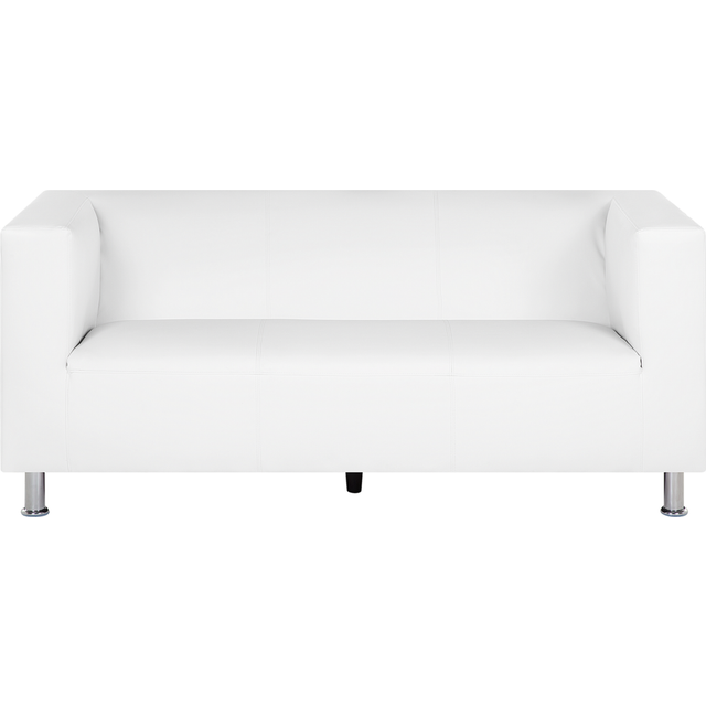 Beliani 3 Seater Faux Leather Sofa White Floro, White