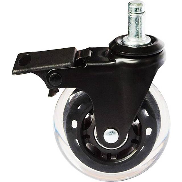 Office Chair Caster Wheels with Brakes 3 Inch PU Swivel Rubber Caster Wheels Soft Safe Replacement Rollers Furniture Hardware