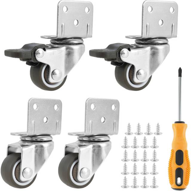 4 Pcs Furniture Castors Heavy Duty Casters Soft Rubber Swivel Caster Quite Roller Wheels for Moving Furniture Chair Crib Cabinet