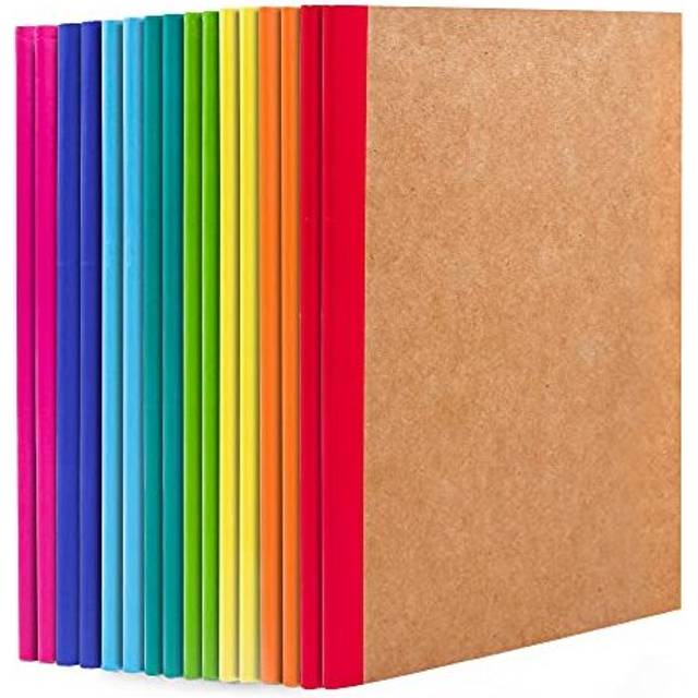 16 Pack Kraft Notebooks A5, Feela 60 Pages Lined Notepad Journal Bulk, Soft Brown Cover Multipack Notebook for Students Travelers Making Plans,