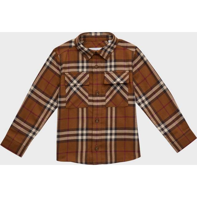 Check Print Cotton Poplin Shirt - Brown (18M - 2A)