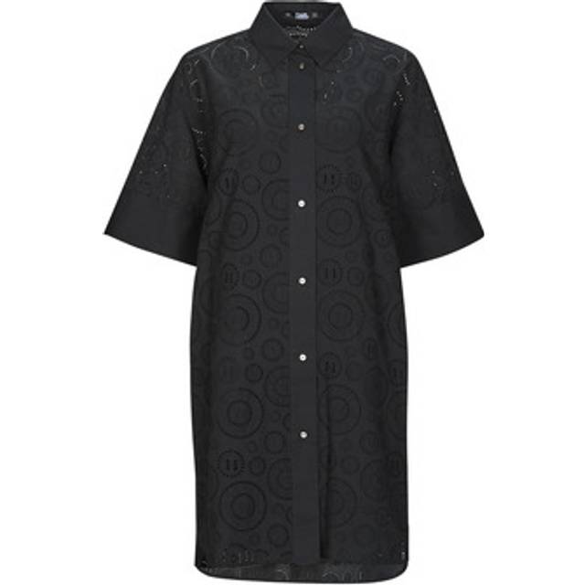 Karl Lagerfeld  Dress BRODERIE ANGLAISE SHIRTDRESS  - UK 8 - Black - UK 8