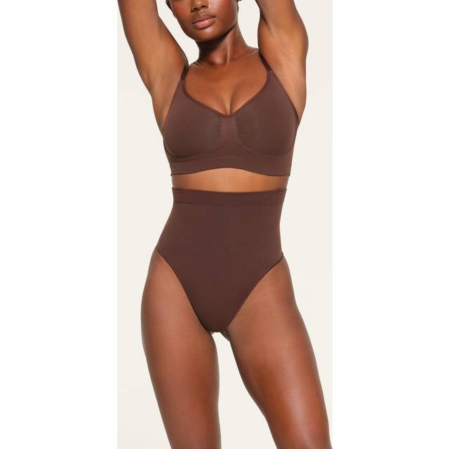 SKIMS High-Waisted Thong | Deep Neutral | Large | Core Control - Cocoa