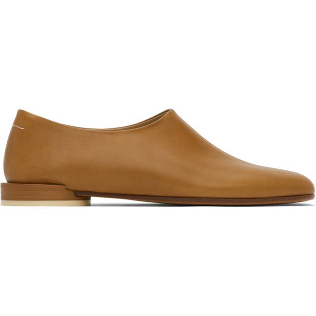 MM6 Maison Margiela Tan Square Toe Loafers - T2155 Chipmunk - IT 35