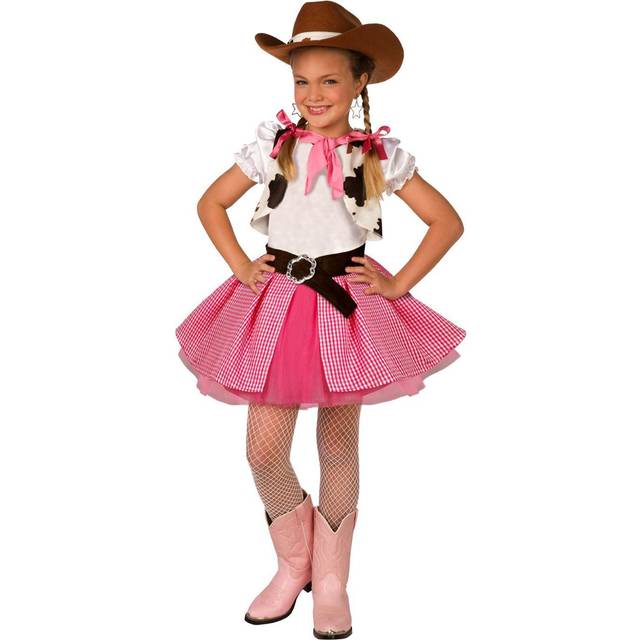 Girls Cowgirl Cutie Costume Kids Western Cow Girl Fancy Dress Cowboy Book Week