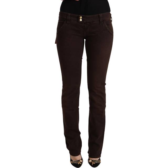 CYCLE Brown Cotton Stretch Low Waist Slim Fit Denim Jeans - W29