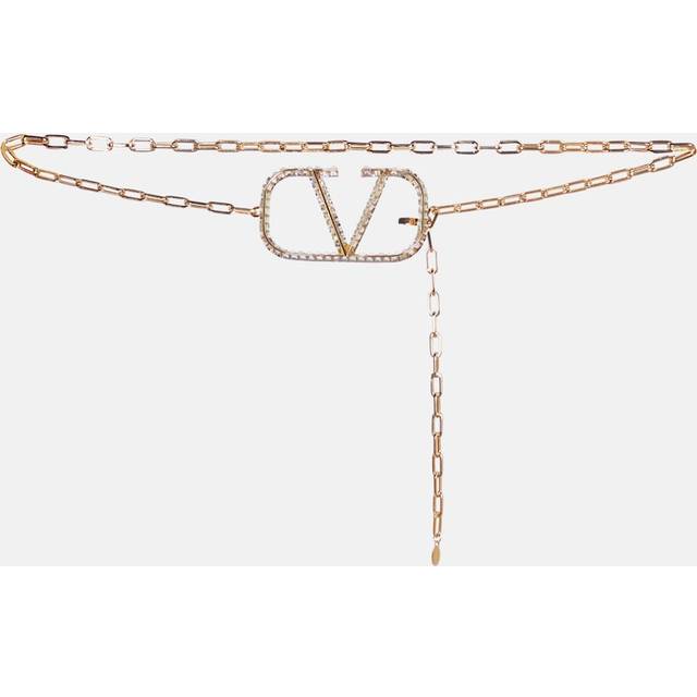 Valentino Vlogo crystal-embellished chain belt