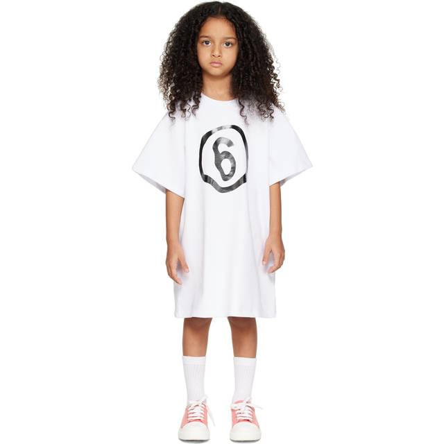 Mm6 Maison Margiela Kid Girl Kids' dress White Size 16 Cotton, Elastane