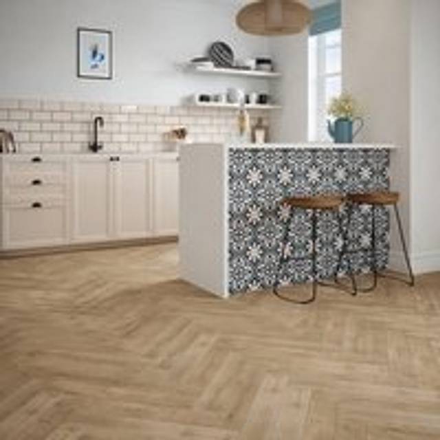 Wickes Boutique Wilson Matt Ceramic Wall & Floor Tile - 250 x 250mm - Patterned - Blue