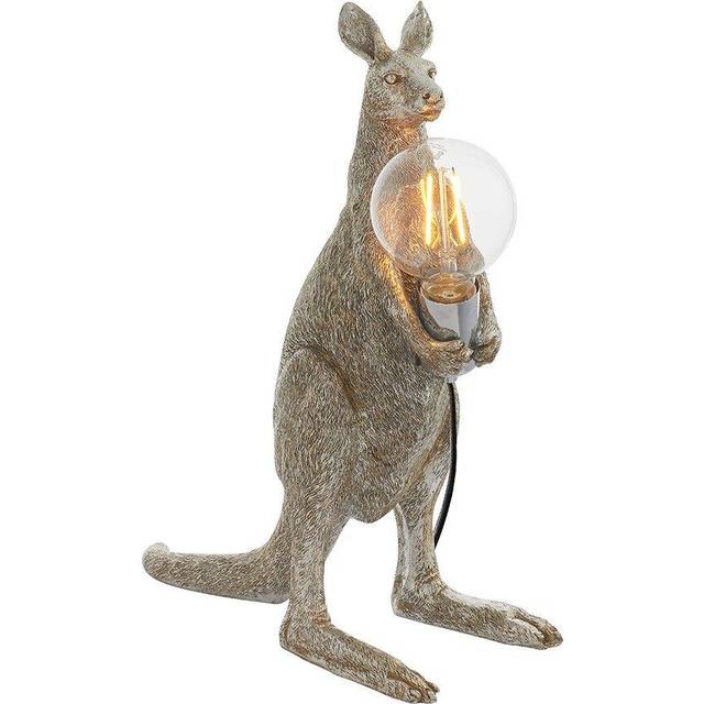 Merano Andria Vintage Silver Paint and Chrome Kangaroo Table Lamp - 15.5 x 40 x 46.5cm