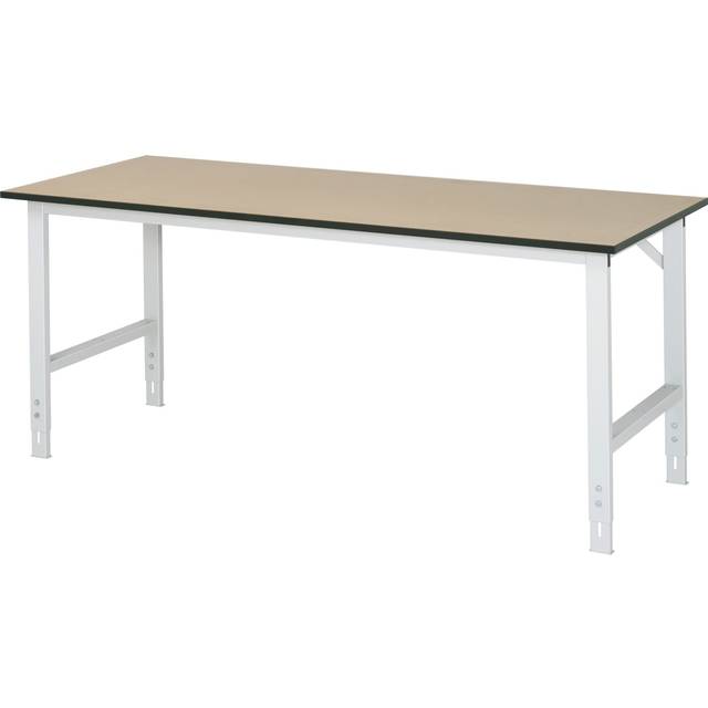 Arbeitstisch B2000xT800xH760-1080mm, Arbeitsplatte MDF Gestell lichtgrau