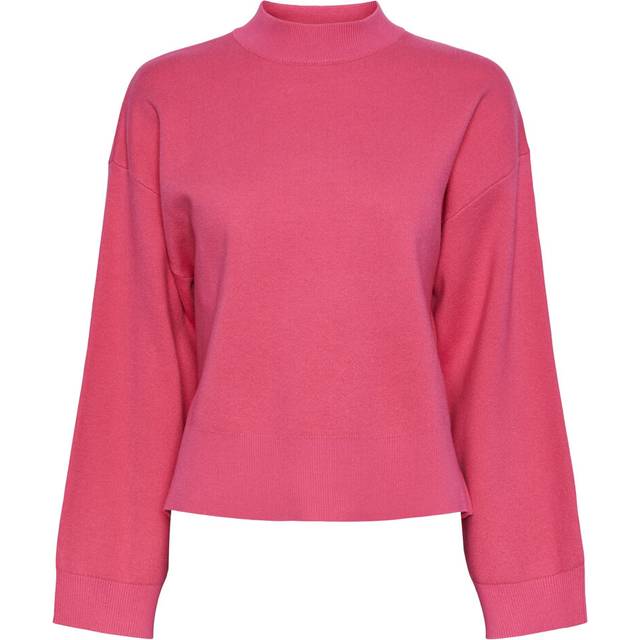 Pieces Pcfenda LS High Neck Knit Hot Pink S