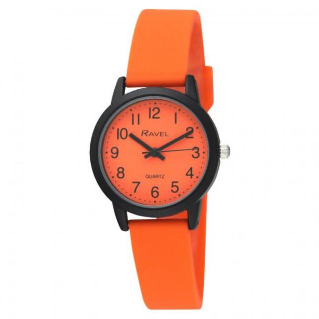Ravel girls & boys sports orange silicone watch r1813.8
