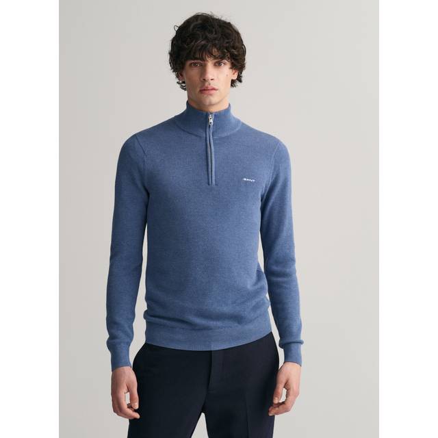 Gant Cotton Pique Halfzip Half zip Bl&#xE5;