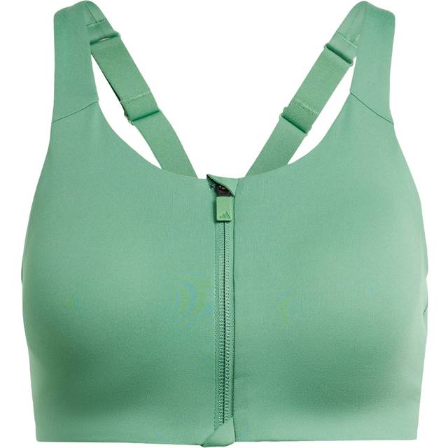 Adidas womens tlrdim lux zip high impact sports bra training fitness gym crop