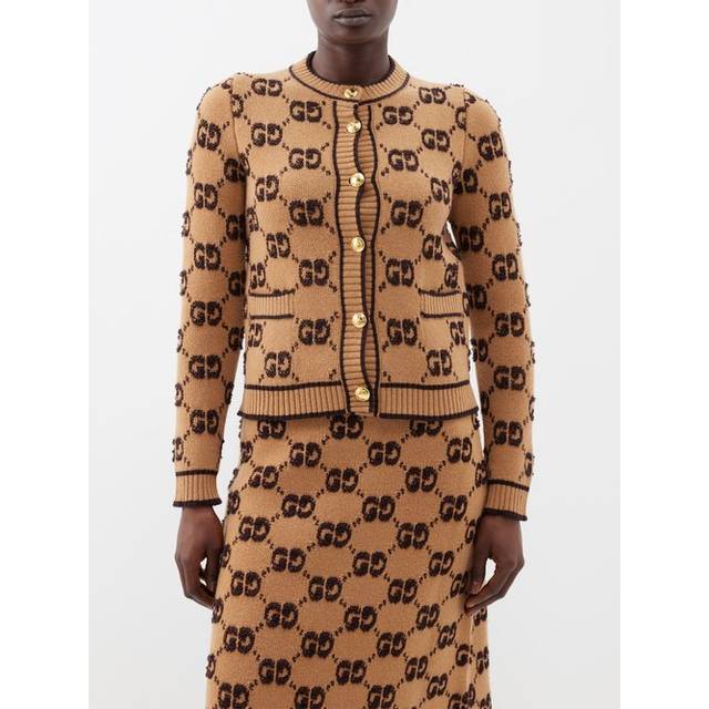 Gucci - Wool Bouclé-jacquard Cardigan - Brown - L