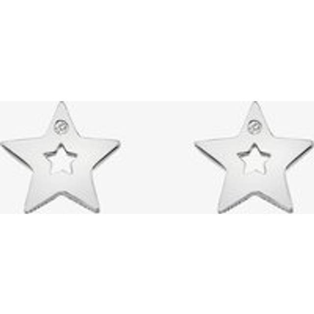Sterling Silver Diamond Amulets Star Earrings DE587