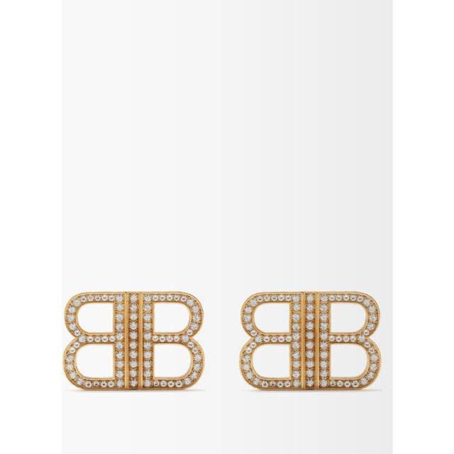 Balenciaga BB 2.0 Earrings - Gold - Women's - Aluminium, Brass, Glass