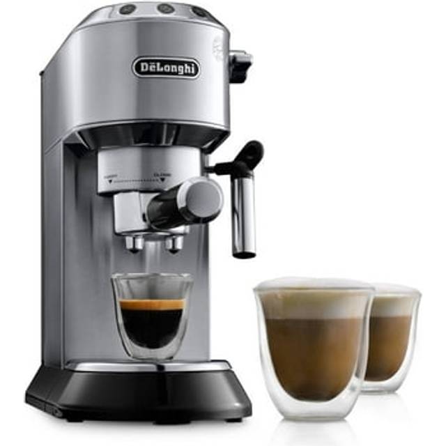 DeLonghi EC680 Dedica 15-Bar Pump Espresso Machine - Coffee and Cappuccino Maker with Milk Frother in Stainless Steel