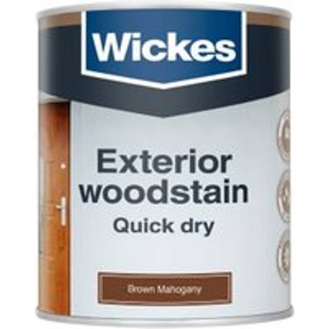 Wickes Exterior Quick Dry Woodstain - Brown Mahogany - 750ml
