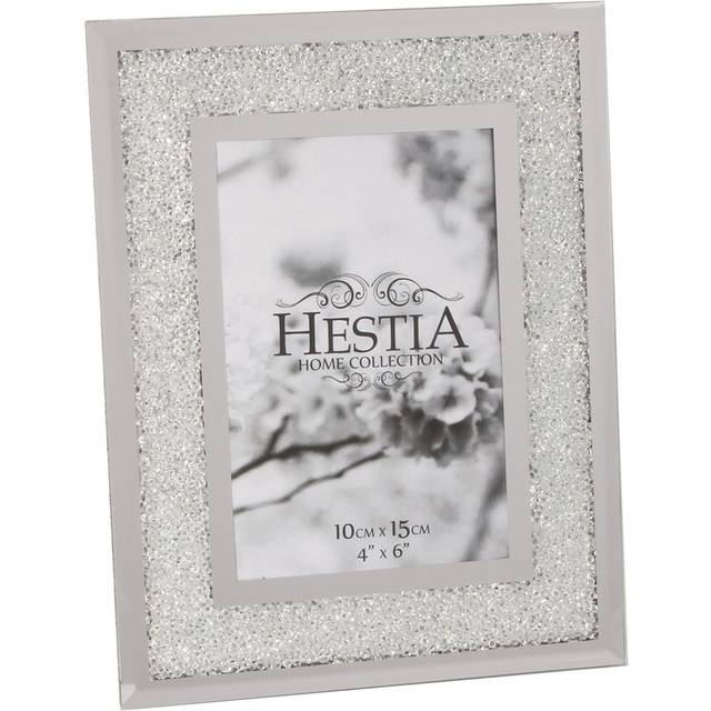Hestia Photo Frame Crystal Edge With Silver Border 4x6