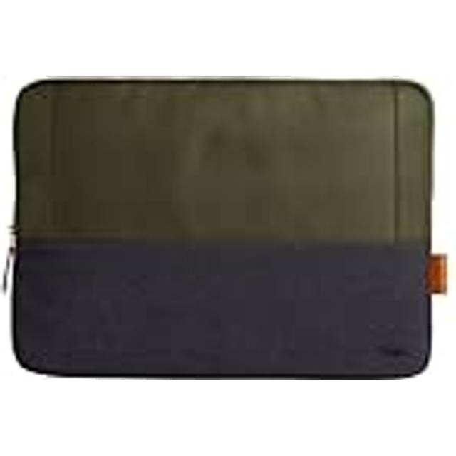 Trust Lisboa Laptopfodral 16 tum, tillverkad av återvunnen plast, hållbart smalt vadderat laptopfodral för män, kvinnor, college, MacBook, HP, Dell, Asus, Lenovo, resor, arbete, affärer - grön