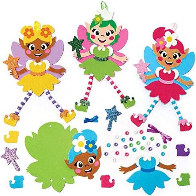 FC720 Fairy Dangly Legs Decoration Kits - Pack of 5, Kids Foam Crafts, Kids Bead Arts and Crafts