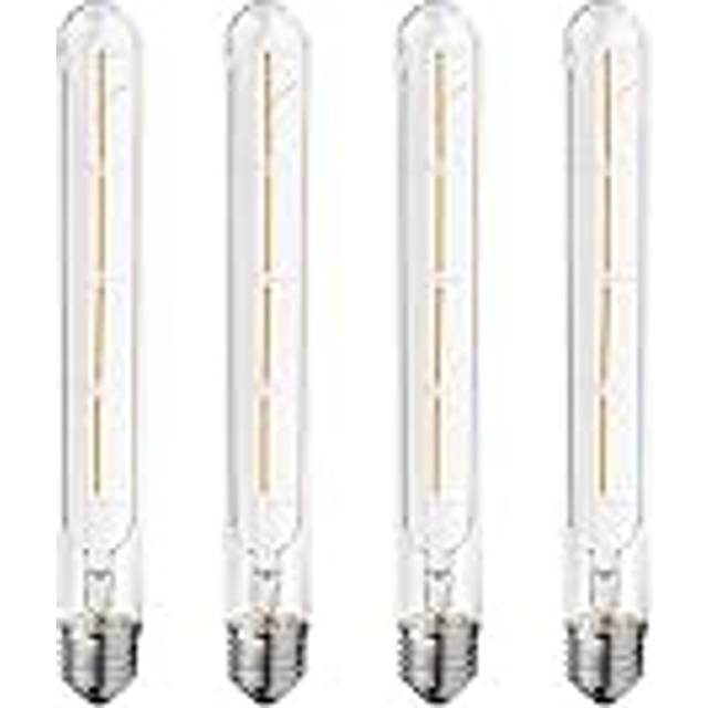 4W Tubular Edison Style LED Filament Bulb Non-Dimmable, Model T30 Nostalgic Led Light Bulb, E27 Screw Base, 2700K Warm White, 400LM, Clear Glass