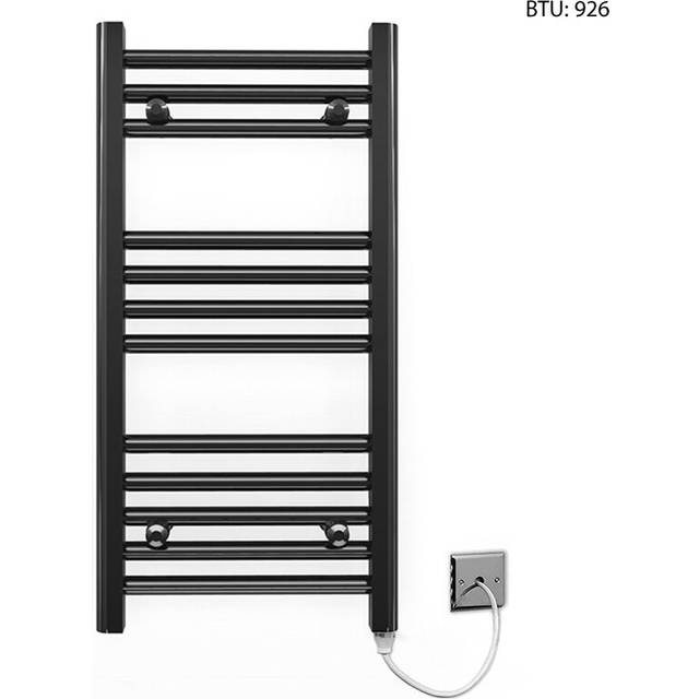 (350 x 700mm) Black Electric Bathroom Towel Rail Radiator