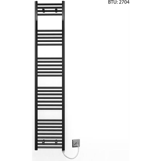 (450 x 1800mm) Black Electric Bathroom Towel Rail Radiator