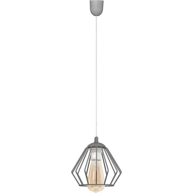 Agat Wire Frame Pendant Ceiling Light Grey 18cm - One Size