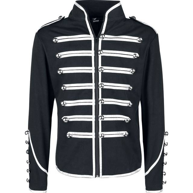 Banned Military Drummer Uniform Jacket black silver