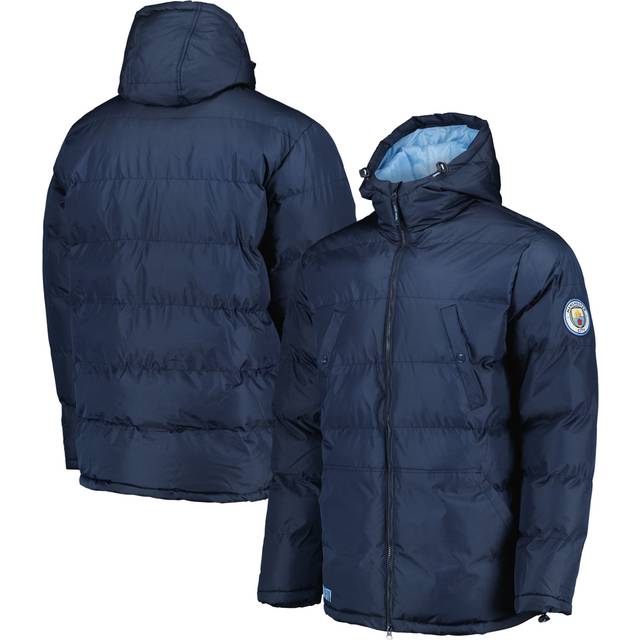 Manchester City Longline Padded Jacket - Navy - Mens