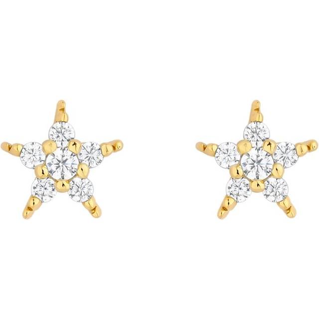 Inicio Inicio 14K Gold Plated Recycled Cubic Zirconia Star Stud Earrings - Gift Pouch