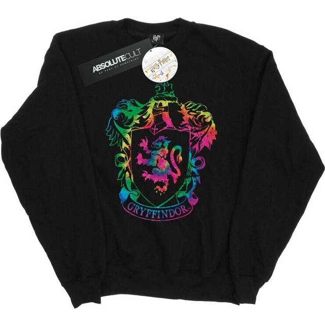 (M, Black) Harry Potter Mens Gryffindor Crest Tie Dye Infill Sweatshirt
