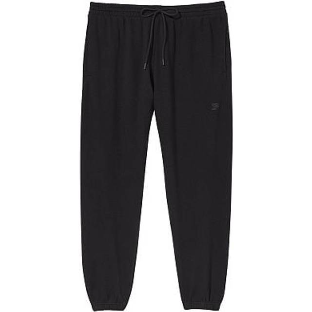 Victorias Secret PINK Pure Black Fleece Cuffed Jogger - pure black - X-SMALL