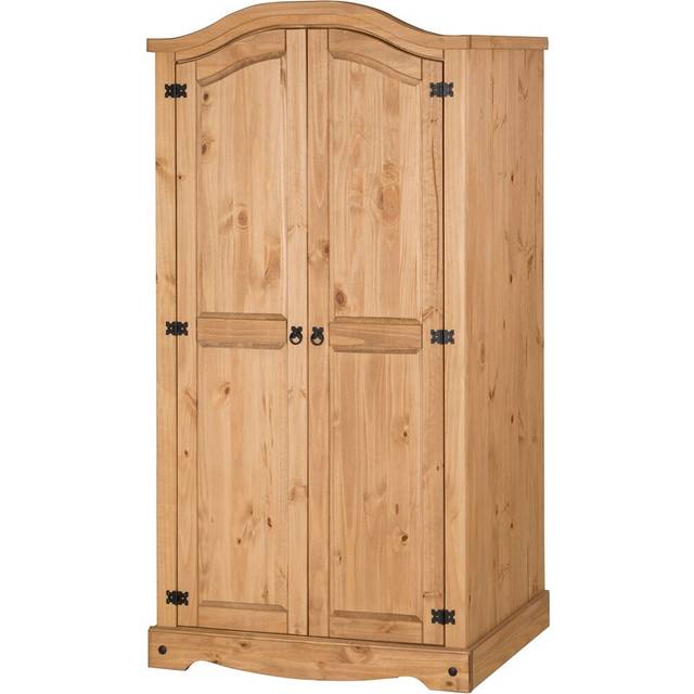 Bridewell 2 Door Wardrobe - Antique Wax (190cm H X 100cm W X 51cm D)