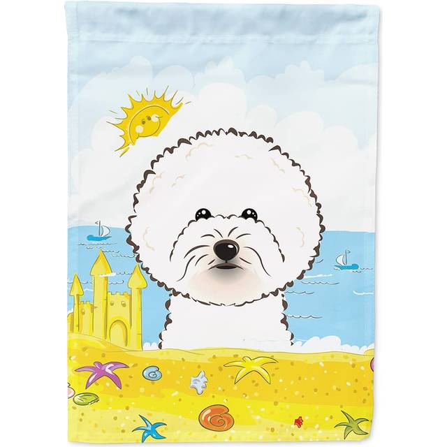 Caroline's Treasures BB2085CHF Bichon Frise Summer Beach Flag Canvas House  Large  Multicolor