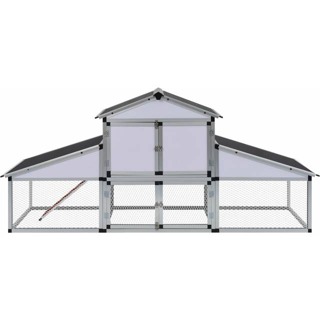 Barksdale Chicken Coop with Chicken Run and Nest Box - Silver (20.55mÂ²)