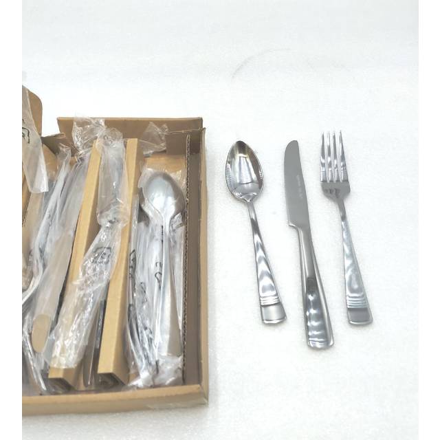 20-Piece Stainless Steel Flatware Set with Square Edge, Service for 4 Count, Silver