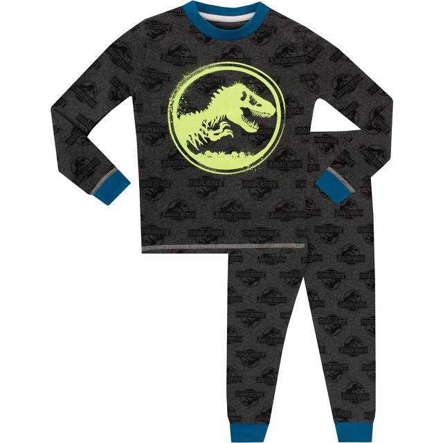 Snuggle Fit Dinosaur Pyjamas Glow In The Dark - Grey - 4-5 Years