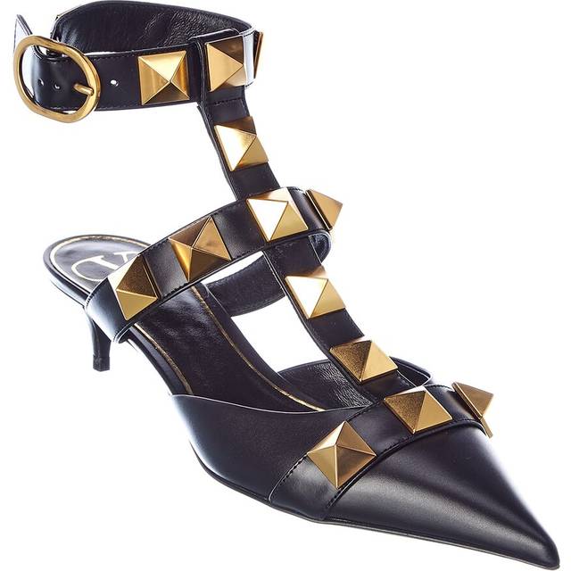Valentino Roman Stud 40 Leather Ankle Strap Pump