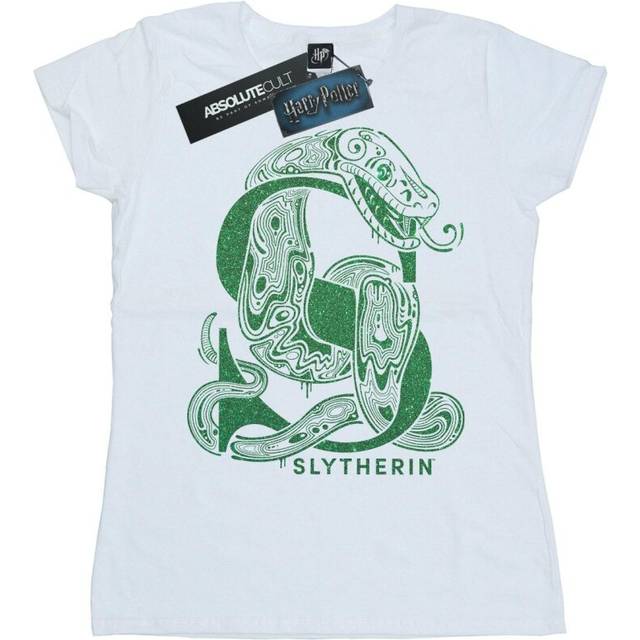 Slytherin Glitter Cotton T-Shirt - White - M
