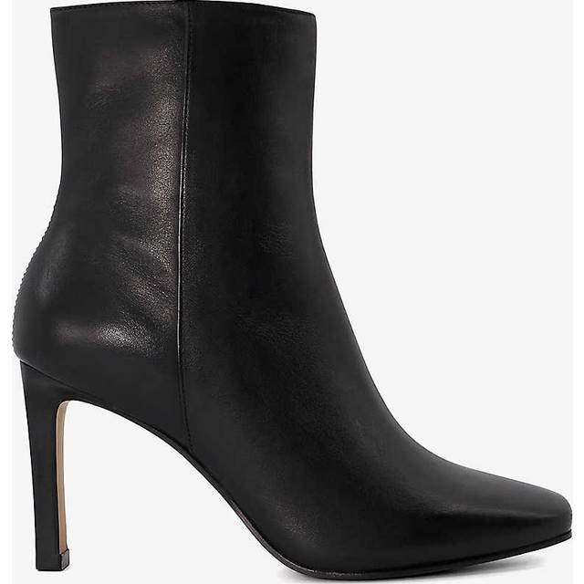 Dune London Womens Ladies Oxygen - Leather Angular-Heeled Ankle Boots - Black Leather (archived) - Size UK 8
